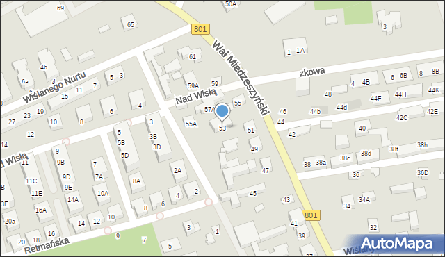Warszawa, Wał Miedzeszyński, 53, mapa Warszawy