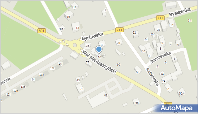 Warszawa, Wał Miedzeszyński, 62, mapa Warszawy