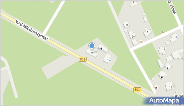 Warszawa, Wał Miedzeszyński, 70, mapa Warszawy