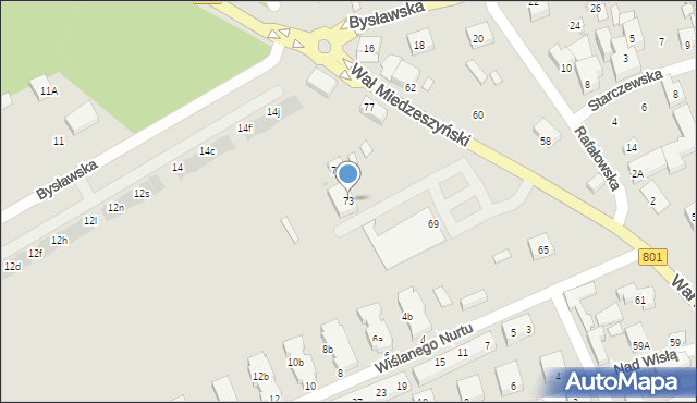 Warszawa, Wał Miedzeszyński, 73, mapa Warszawy