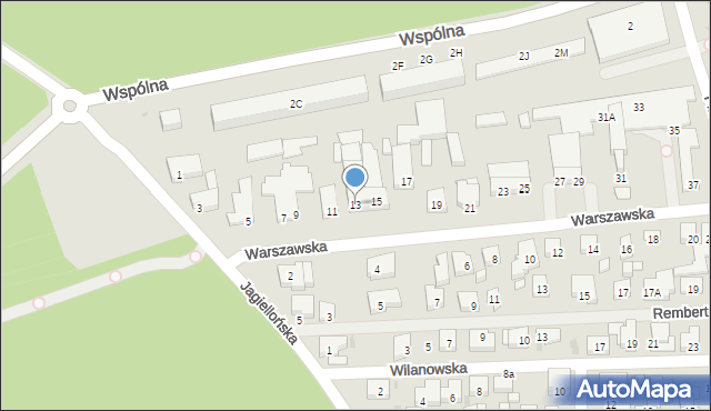 Warszawa, Warszawska, 13, mapa Warszawy