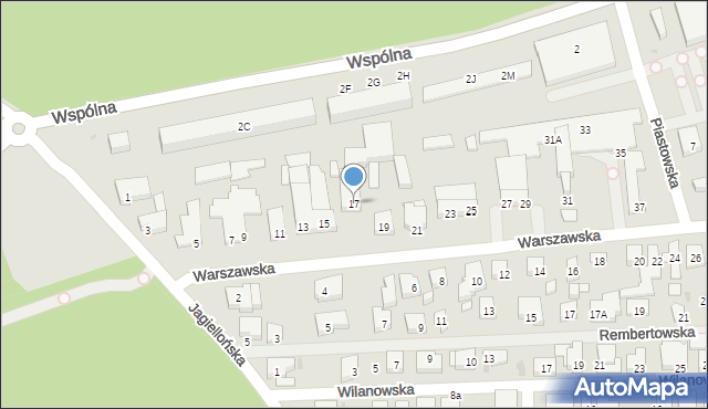 Warszawa, Warszawska, 17, mapa Warszawy