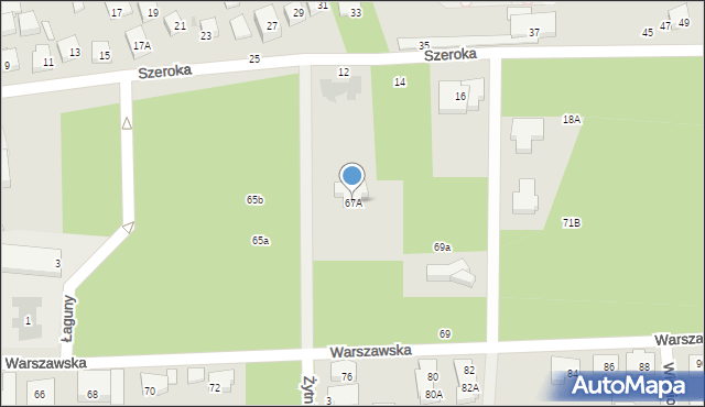 Warszawa, Warszawska, 67A, mapa Warszawy