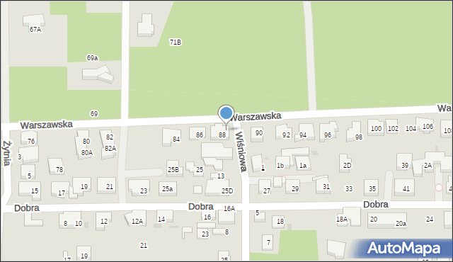 Warszawa, Warszawska, 88B, mapa Warszawy
