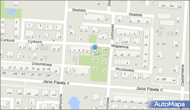 Warszawa, Wapienna, 12b, mapa Warszawy