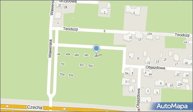 Warszawa, Wawerska, 48d, mapa Warszawy