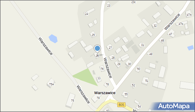 Warszawice, Warszawice, 26, mapa Warszawice