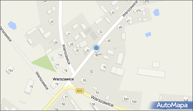 Warszawice, Warszawice, 50, mapa Warszawice