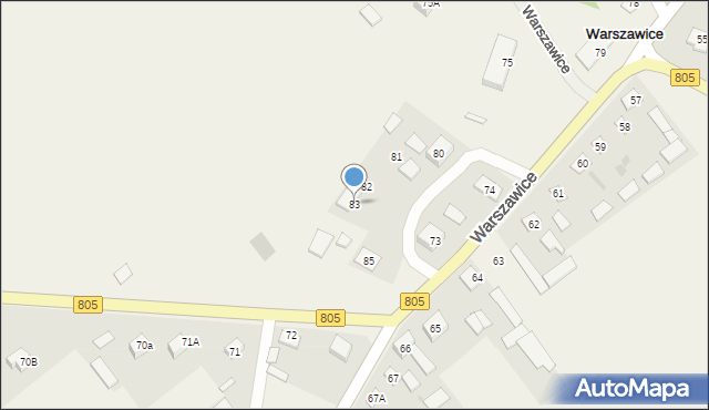 Warszawice, Warszawice, 83, mapa Warszawice