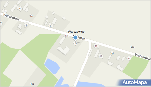 Warszewice, Warszewice, 10, mapa Warszewice