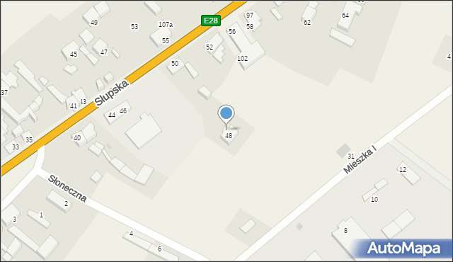 Warszkowo, Warszkowo, 106, mapa Warszkowo