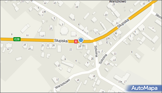 Warszkowo, Warszkowo, 23A, mapa Warszkowo