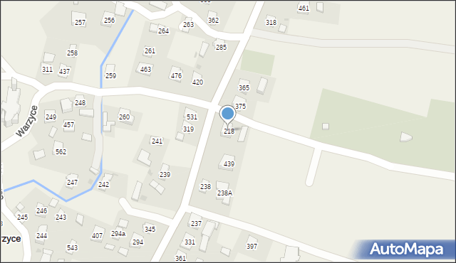 Warzyce, Warzyce, 218, mapa Warzyce