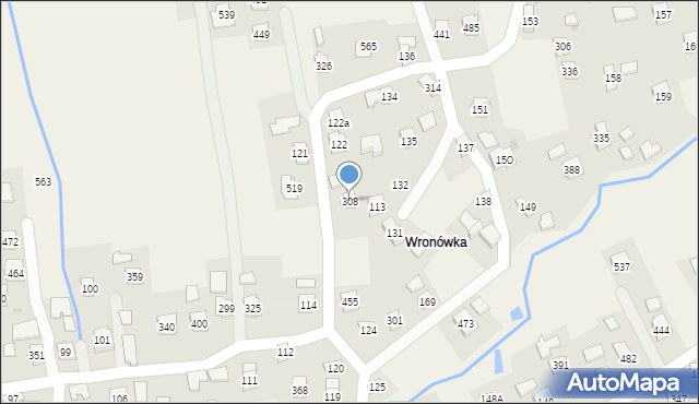 Warzyce, Warzyce, 308, mapa Warzyce