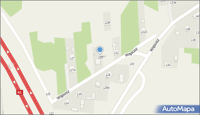 Wąsosz, Wąsosz, 129, mapa Wąsosz