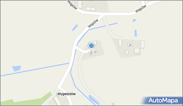 Wąsów, Wąsów, 21, mapa Wąsów