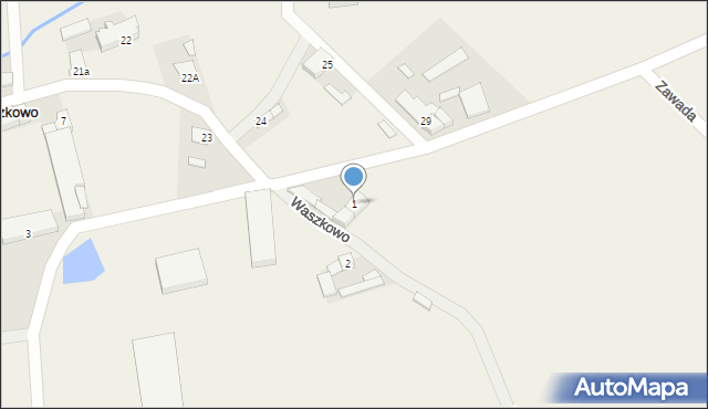 Waszkowo, Waszkowo, 1, mapa Waszkowo