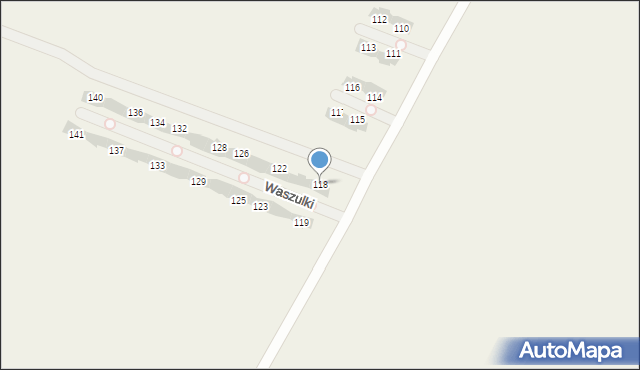 Waszulki, Waszulki, 118, mapa Waszulki