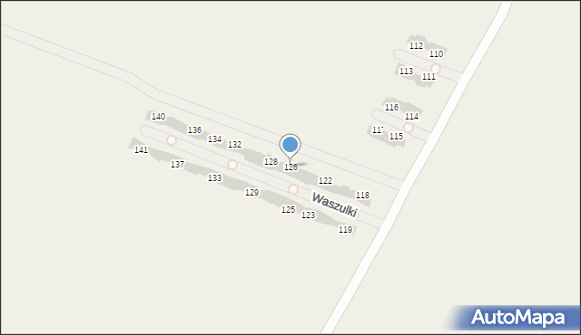 Waszulki, Waszulki, 126, mapa Waszulki
