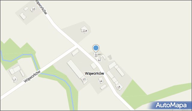 Wąworków, Wąworków, 11, mapa Wąworków