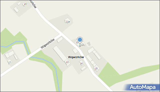 Wąworków, Wąworków, 12, mapa Wąworków