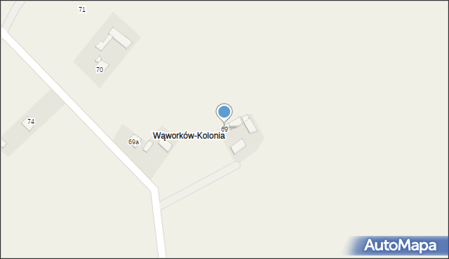 Wąworków, Wąworków, 69, mapa Wąworków