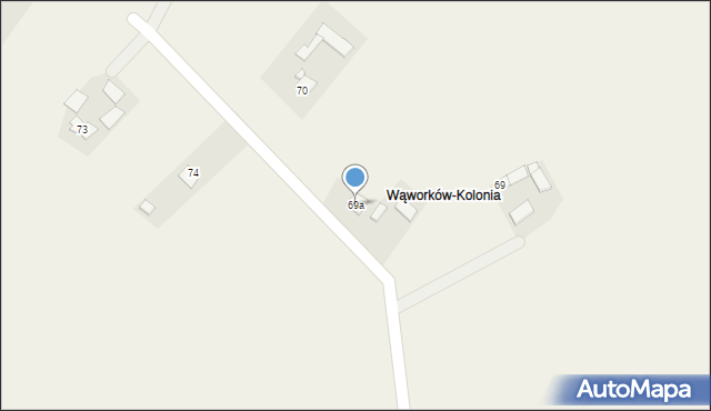 Wąworków, Wąworków, 69a, mapa Wąworków