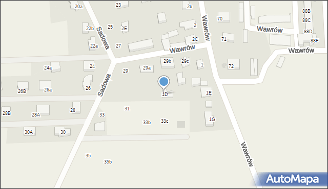 Wawrów, Wawrów, 1D, mapa Wawrów