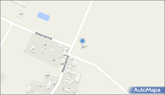 Wawrzęcice, Wawrzęcice, 13c, mapa Wawrzęcice