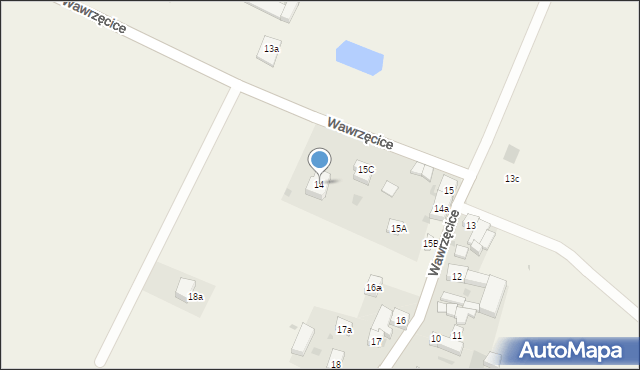 Wawrzęcice, Wawrzęcice, 14, mapa Wawrzęcice