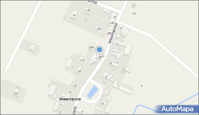 Wawrzęcice, Wawrzęcice, 16, mapa Wawrzęcice