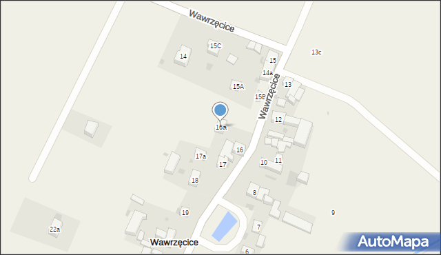 Wawrzęcice, Wawrzęcice, 16a, mapa Wawrzęcice