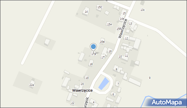 Wawrzęcice, Wawrzęcice, 17a, mapa Wawrzęcice
