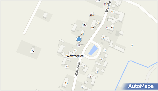 Wawrzęcice, Wawrzęcice, 19, mapa Wawrzęcice