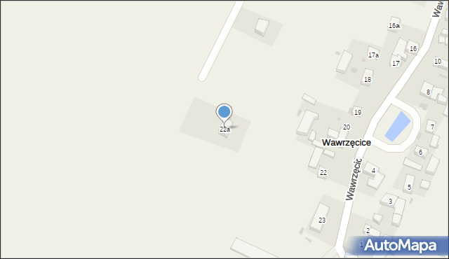 Wawrzęcice, Wawrzęcice, 22a, mapa Wawrzęcice