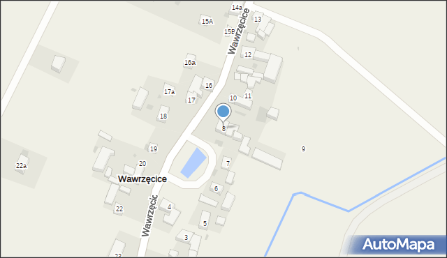 Wawrzęcice, Wawrzęcice, 8, mapa Wawrzęcice