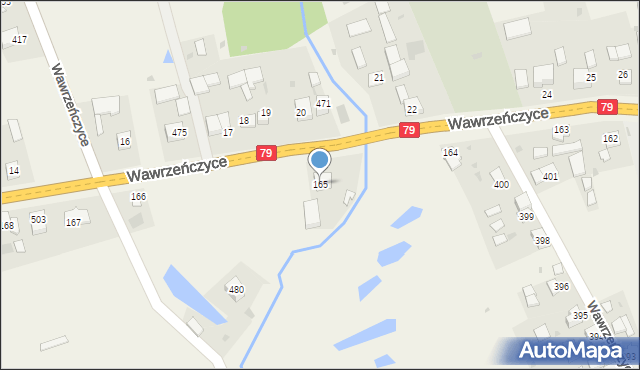 Wawrzeńczyce, Wawrzeńczyce, 165, mapa Wawrzeńczyce