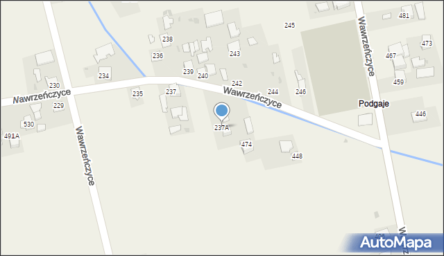 Wawrzeńczyce, Wawrzeńczyce, 237A, mapa Wawrzeńczyce