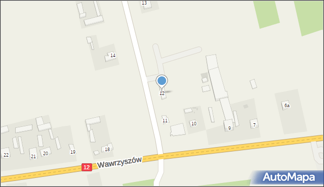 Wawrzyszów, Wawrzyszów, 12, mapa Wawrzyszów