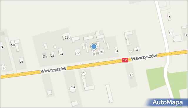Wawrzyszów, Wawrzyszów, 21, mapa Wawrzyszów