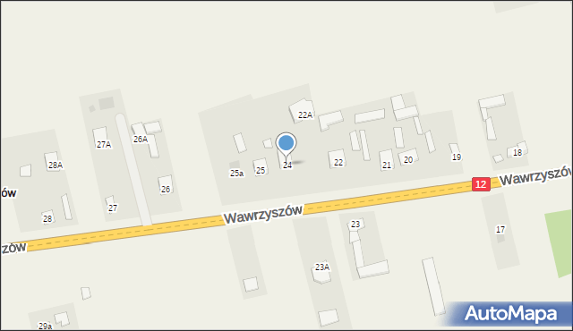 Wawrzyszów, Wawrzyszów, 24, mapa Wawrzyszów