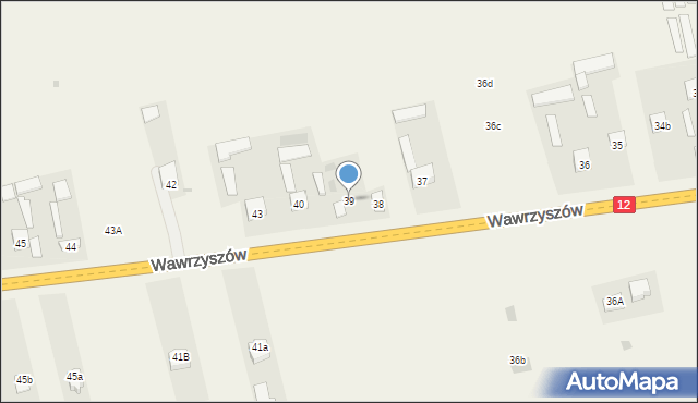 Wawrzyszów, Wawrzyszów, 39, mapa Wawrzyszów