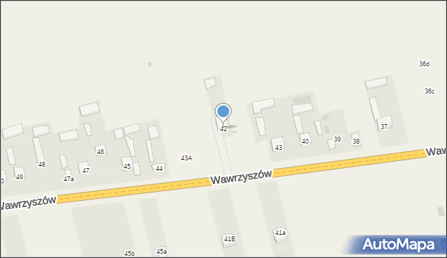 Wawrzyszów, Wawrzyszów, 42, mapa Wawrzyszów