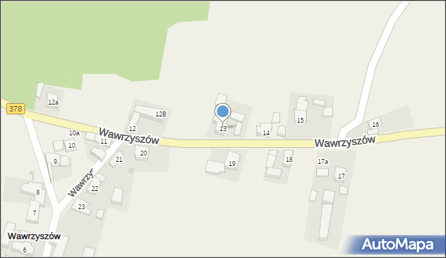 Wawrzyszów, Wawrzyszów, 13, mapa Wawrzyszów