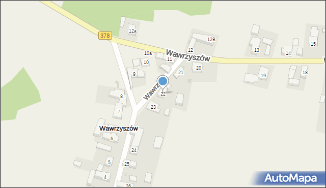 Wawrzyszów, Wawrzyszów, 22, mapa Wawrzyszów