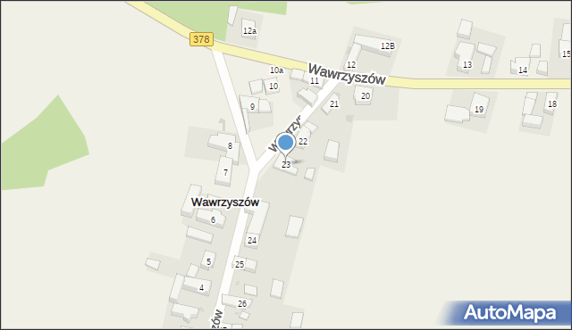 Wawrzyszów, Wawrzyszów, 23, mapa Wawrzyszów