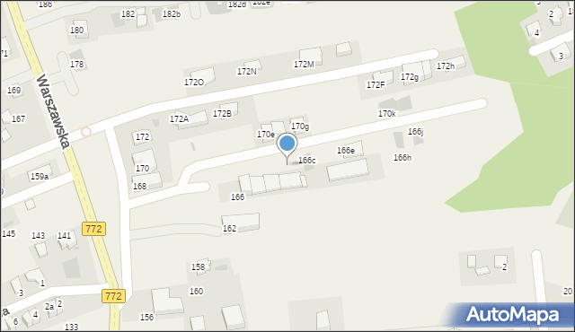 Węgrzce, Warszawska, 166b, mapa Węgrzce