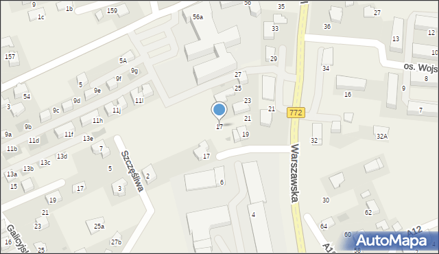 Węgrzce, Warszawska, 17, mapa Węgrzce