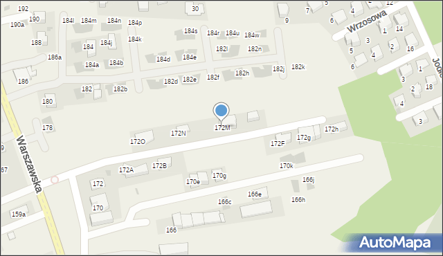 Węgrzce, Warszawska, 172M, mapa Węgrzce
