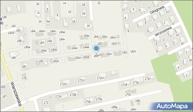 Węgrzce, Warszawska, 182f, mapa Węgrzce